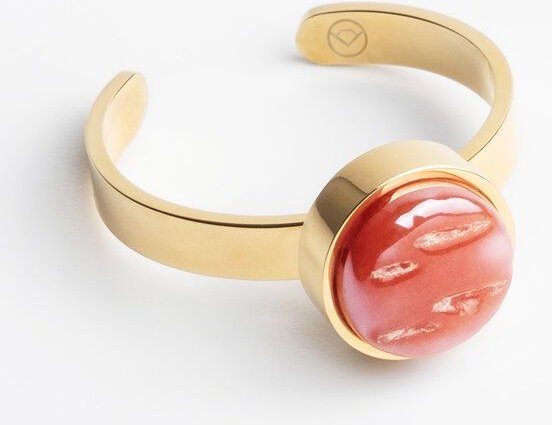 ALEXASCHA Größenverstellbarer Ring mit Stein | Goldring