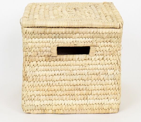 Afroart PALM rechteckiger Korb mit Deckel in 2 Größen