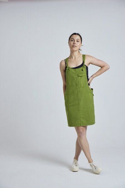 Flax and Loom Leinen Latzkleid Peggy