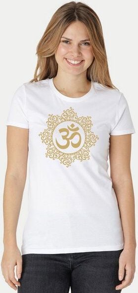 Peaces.bio - handbedruckte Biomode Bio-Damen-T-Shirt "Classic Om"