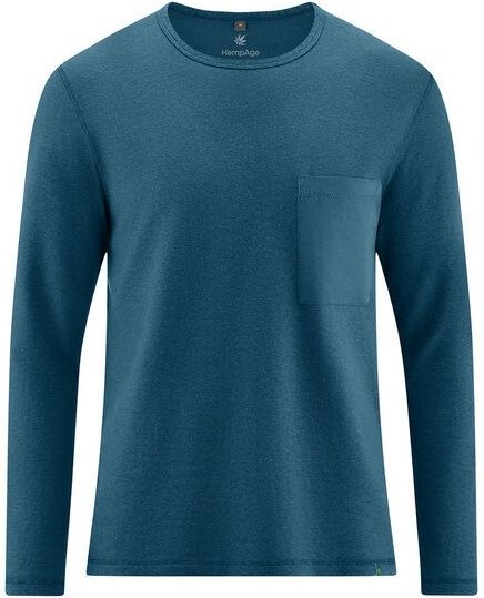 HempAge Herren Langarmshirt mit Brusttasche Hanf/Biobaumwolle Normal Fit