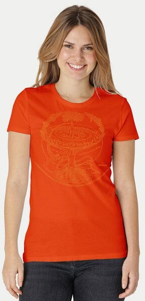 Peaces.bio - handbedruckte Biomode Bio-Damen-T-Shirt "Weltenesche"