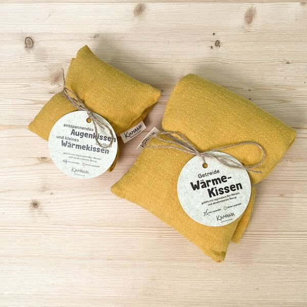 Kumanu - von Natur aus gut Getreidekissen Set | 50x15cm und 25x12cm | mit oder ohne Lavendelduft