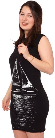 Thumbnail - HANDGEDRUCKT "Segelboot" Bio-Kleidchen