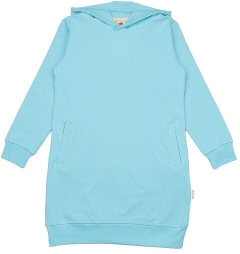 Kinder Sweatkleid GOTS zertifiziert, Bio-Baumwolle, hellblau „Angel Blue“, Langarm, weich & bequem – Walkiddy