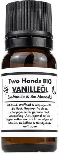Two Hands BIO Vanilleöl mit Bio-Vanille & Bio-Mandelöl - 1 % Extrakt - Bio Vegan
