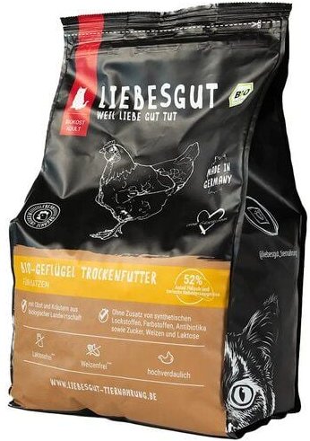 Liebesgut Tiernahrung Bio-Geflügel Katzentrockenfutter 1,5 kg