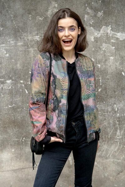 Bomberjacke Oversize – Baumwolle – Stylische Bomberjacke elastischen Bündchen & Taschen – Leichte, nachhaltige Übergangs...