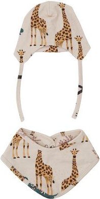 Baby Dreieckstuch GOTS zertifiziert Bio-Baumwolle, Beige, Giraffen-Muster, Walkiddy