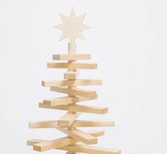 Mia Vico Nachhaltig-sozial produzierter Weihnachtsbaum aus Holz (100cm) mit Magnetsystem