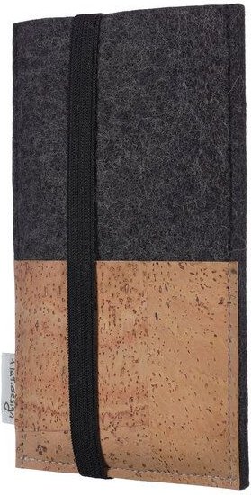 flat.design Handyhülle SINTRA natur für Huawei P-Serie - 100 % Wolle - dunkelgrau - Filz Schutz Tasche