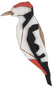 BeWooden Holzbrosche Buntspecht – handgefertigt aus Birken- & Buchenholz