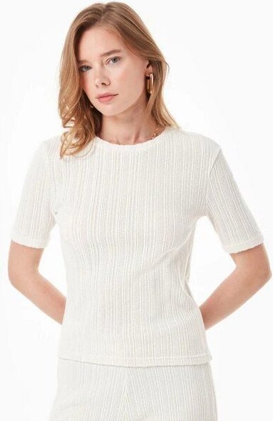 ORGANICATION Jacquard Rib Top mit 1/2 Arm