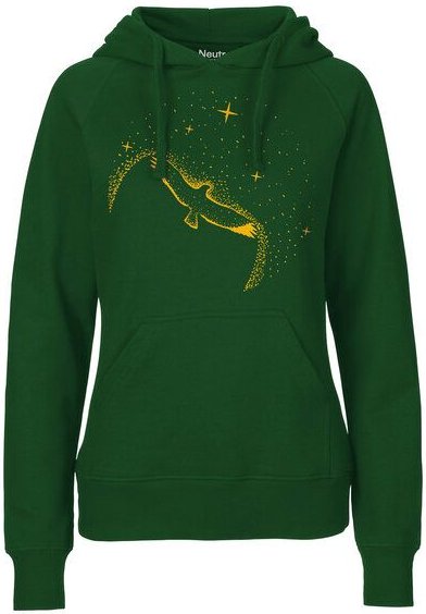 HANDGEDRUCKT "Sternstunde" Frauen Hoody aus reiner Biobaumwolle (kbA)