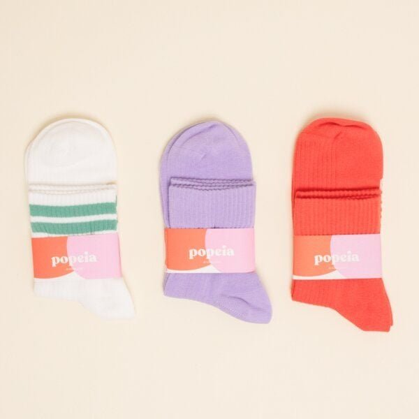 Ankle Socken 3er-Set "popeia" aus Bio-Baumwolle