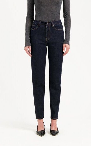 MUD Jeans MAMS Stretch High Tapered Jeans aus Baumwolle / Tencel