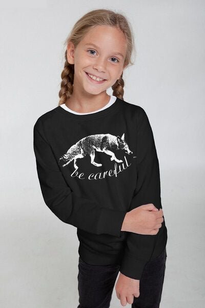 Peaces.bio - handbedruckte Biomode Bio-Kindersweatshirt "Be Careful"