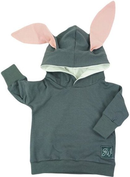 Sternchenwolke BIO Hoodie "Hasenohren" dunkelgrau