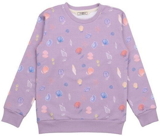 Cotokids Kinder Sweatshirt – Helllila mit Muschelmotiv, weich & bequem, wärmend, alltagstauglich, gut kombinierbar | Wal...