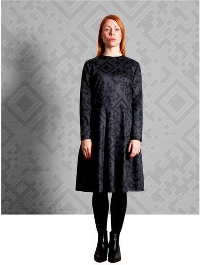 Sophia Schneider-Esleben Dress Eve, QR Black - Damenkleid aus Bio-Baumwolle