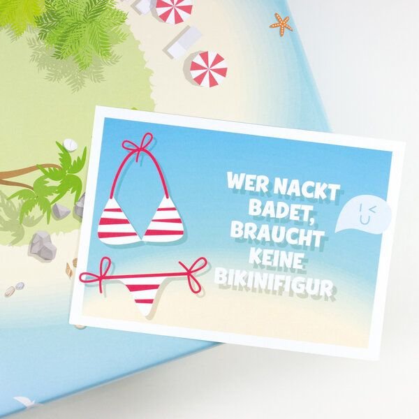 Bow & Hummingbird Postkarte Bikinifigur