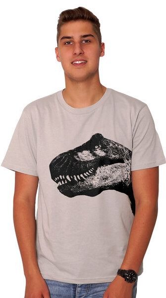 HANDGEDRUCKT "T-Rex" Männer T-Shirt reine Biobaumwolle (kbA)