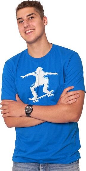 HANDGEDRUCKT "Skater" Männer T-Shirt von EarthPositive