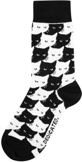 DEDICATED Sigtuna Pepita Cats - Unisex Socken mit Katzen Motiv