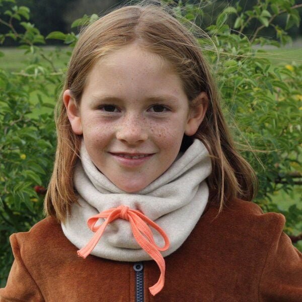 Cheeky Apple Gefütterter Halswärmer aus Bio-Baumwolle "Fleece Nude meliert | Aprikose"