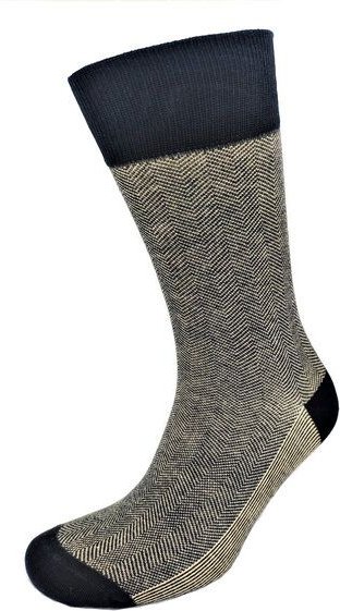 BLS Organic 2er Pack GOTS zertifiziert 98 % Bio-Baumwolle Zickzack-Muster Herren Socken