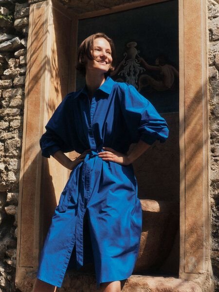 LANIUS Kleid mit Kräuseln (GOTS) aus Bio-Baumwolle