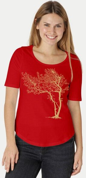Peaces.bio - handbedruckte Biomode Damen Halbarm-Shirt Fancy Tree