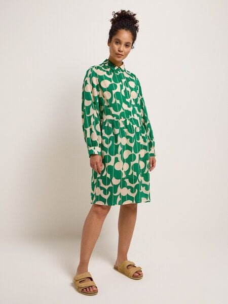 Thumbnail - LANIUS Hemdblusenkleid Print Graphic Dots aus TENCEL Lyocell
