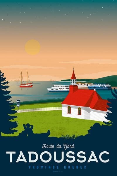 Photocircle Poster / Leinwandbild - Tadoussac Vintage Travel Wandbild