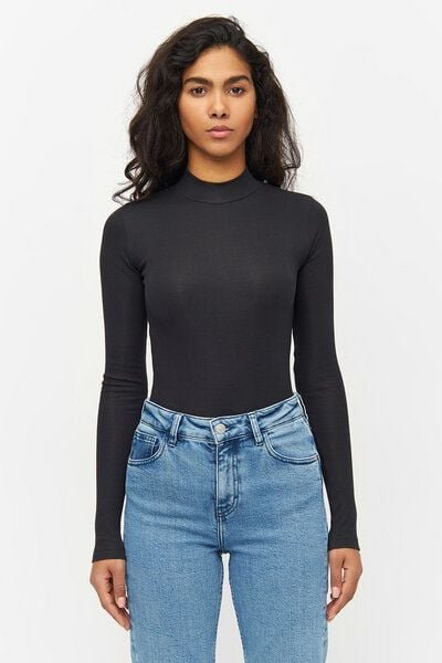 KnowledgeCotton Apparel Langarmshirt - Rib high neck long sleeved - aus Bio-Baumwolle