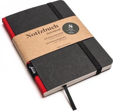 tyyp Nachhaltiges Design-Notizbuch A6 aus 100 % Recyclingpapier „Klassik - SCHWARZ“
