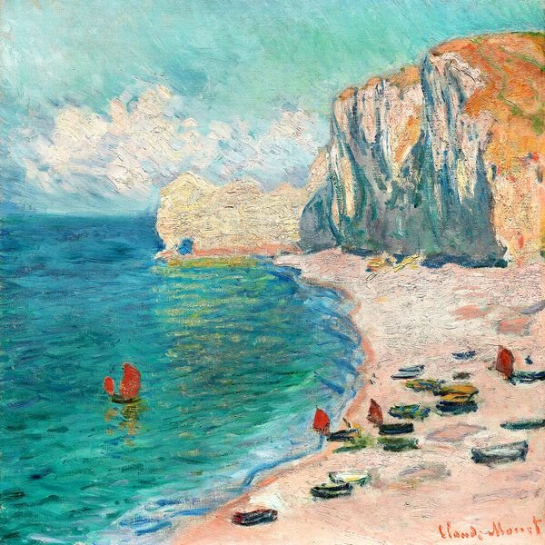 Photocircle Poster / Leinwandbild - Claude Monet: Der Strand und die Falaise d'Amont