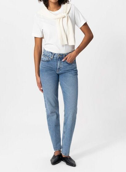 MUD Jeans Go Mid Straight - Stone Vintage