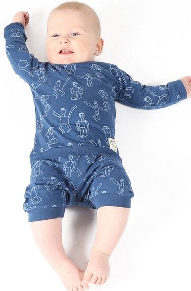 Kipepeo-Clothing Baby Schlafanzug aus Bio-Baumwolle „Dansi" Blau - AUSLAUFMODEL!