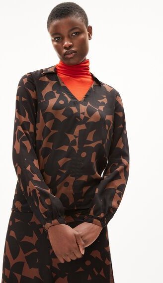 ARMEDANGELS MIUNAA ABSTRACT A - Damen Bluse Regular Fit aus LENZING ECOVERO Viskose