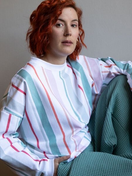 Ecostories Oversized Sweatshirt Stripes