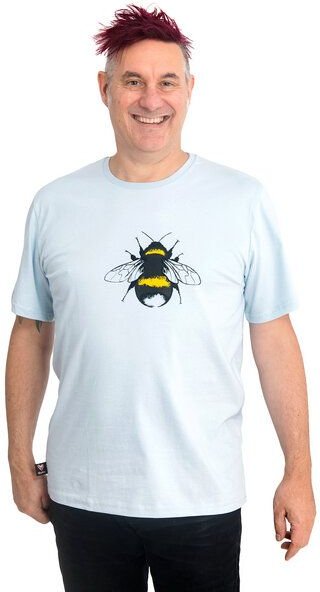 Hirschkind Fair-Trade-Männershirt "Erdhummel" - Made in Kenia - hellgrau