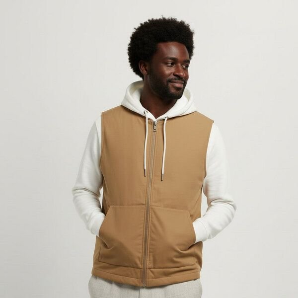 YTWOO Unisex-Bodywarmer mit Teddykragen