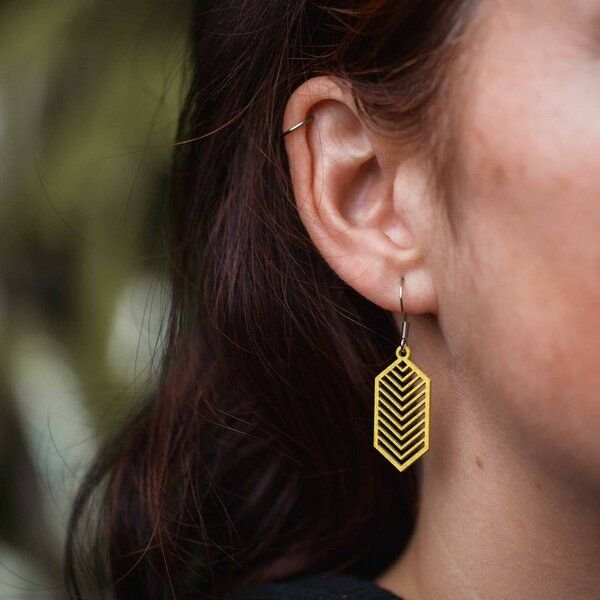 feinformart Ohrringe / Ohrhänger aus Holz - Geometric