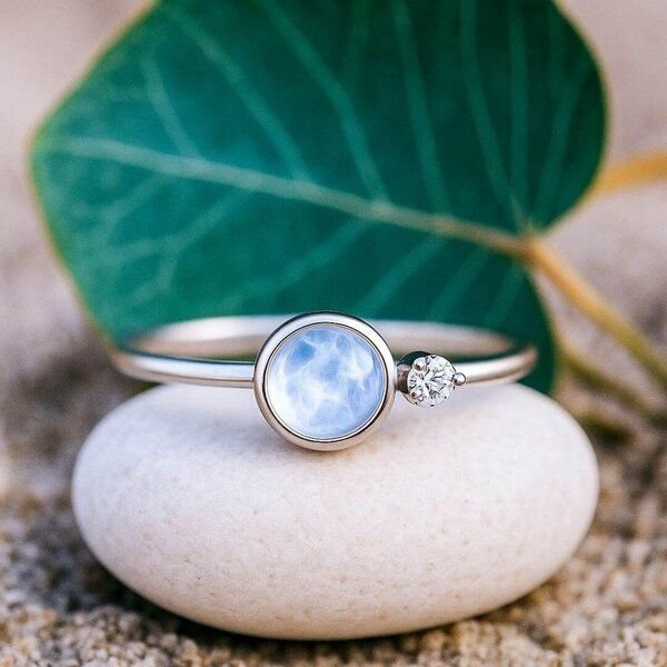 Spirit of Island Mondstein & Diamant Ring | 925 Silber