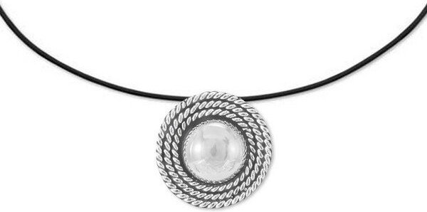 pakilia Fair-Trade Silber Kugel-Anhänger mit Silber- od. Kautschukkette