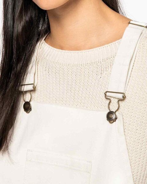 YTWOO Nachhaltiges Damen Latzkleid aus Bio-Baumwolle mit recycelten Knöpfen und Reißverschluss