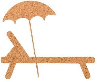 Kork-Deko Sonnenliege als Pinnwand aus Kork XXL ca. 80x50 cm