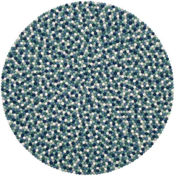 myfelt Filzkugelteppich rund, 100% Schurwolle
