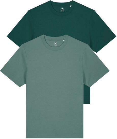 YTWOO Doppelpack Unisex-T-Shirts aus schwerem Stoff | Bio-Baumwolle